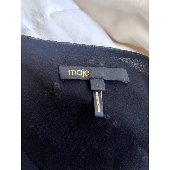 Womens Maje Leona Foulard Print Blouse Semi Sheer Boho Top US Small (1) - Picture 6 of 10